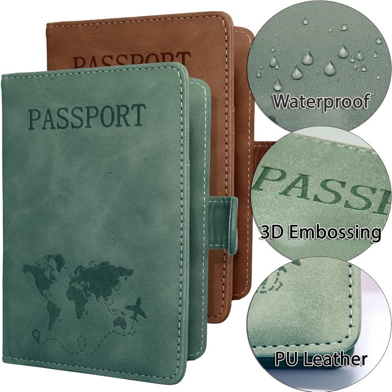 Sovirose Passport Holder for Travel Essentials, 2 Pack Rfid Passport Cover for Women Men - Image 5